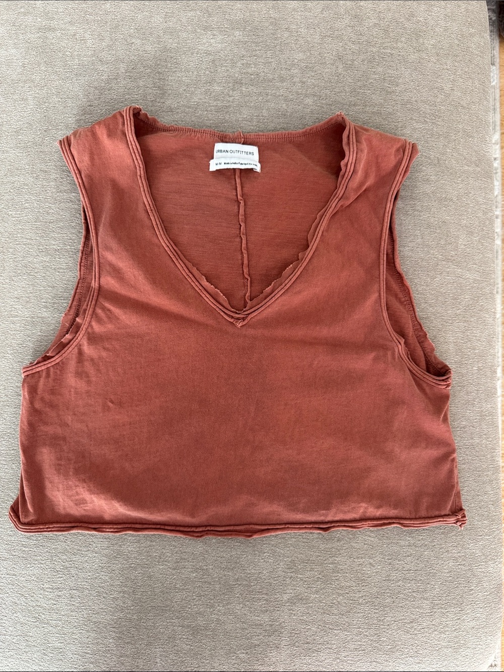 Urban Outfitters Rust Crop V-Neck Tank